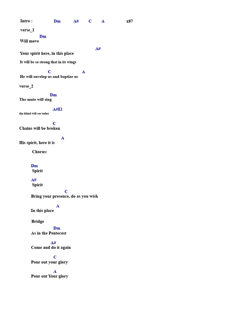 Spirit Song Lyrics and Chords | PDF