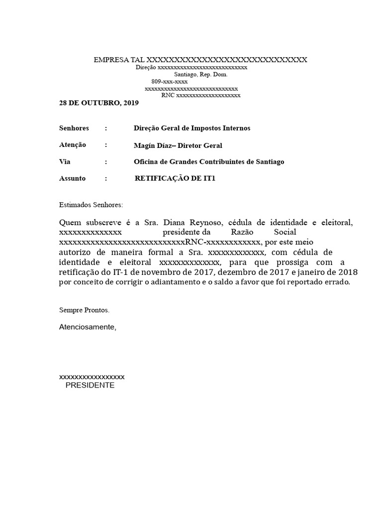 Retificação de IT-1: Autorização Formal | PDF
