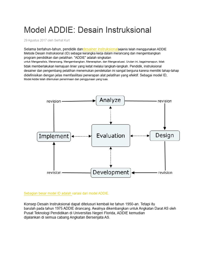 Model ADDIE dalam Desain Instruksional | PDF