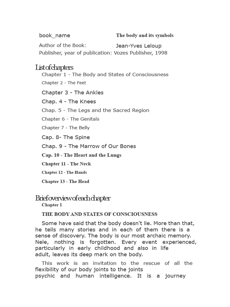 Body Symbols and Consciousness Insights | PDF | Bile | Human Sexuality