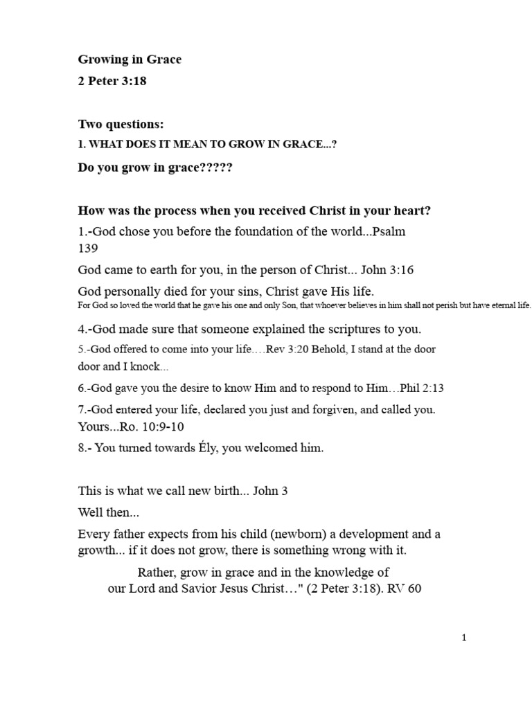 Understanding Spiritual Growth in Grace | PDF | Grace In Christianity ...