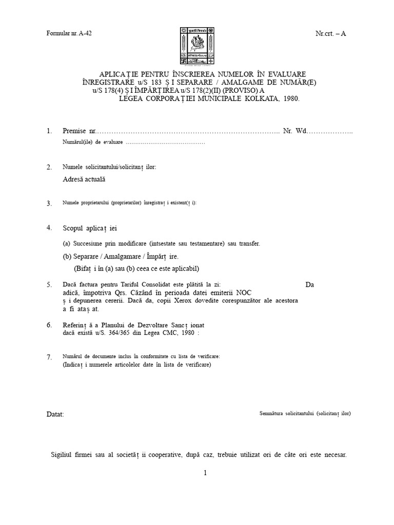 Format Pentru Formularul A-42 | PDF