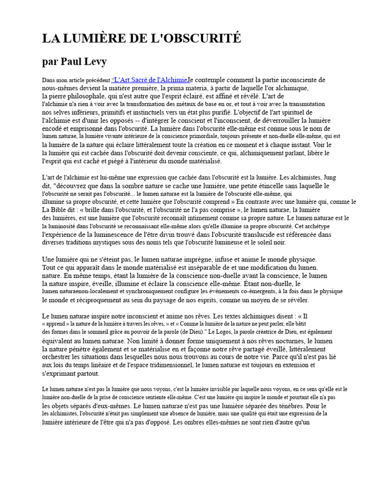 Lumière et Obscurité en Alchimie Spirituelle | PDF | Alchimie | Carl Jung