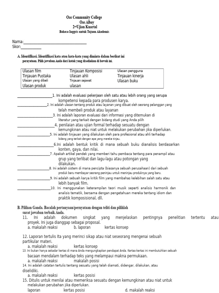 Oas Community College-Eap | PDF