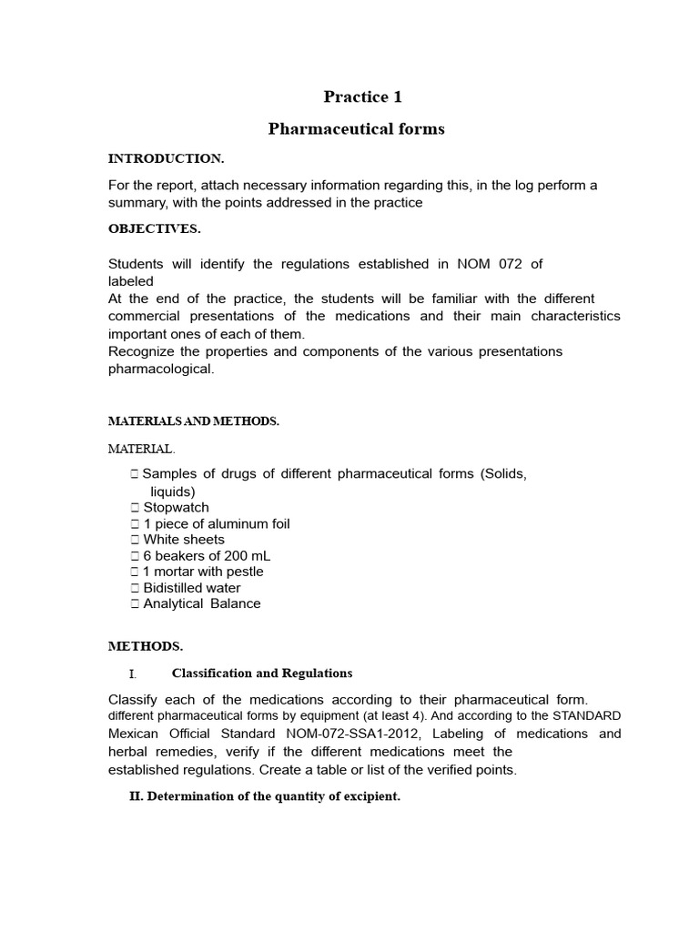 Pharmaceutical Forms Practice Overview | PDF | Tablet (Pharmacy ...