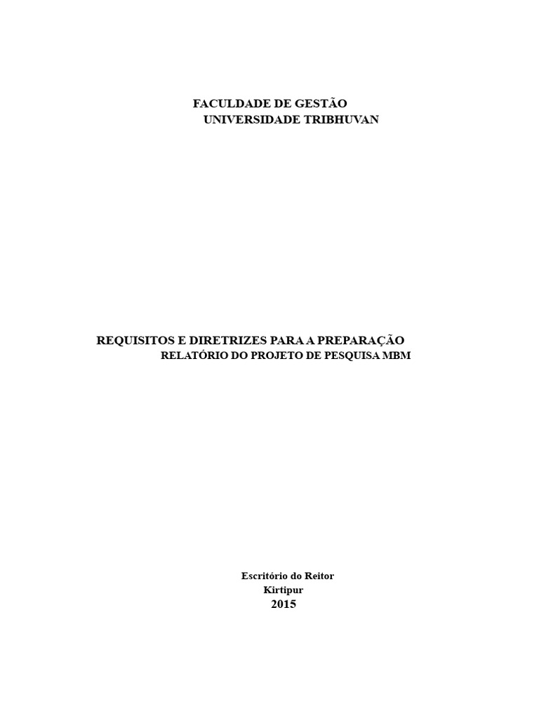 Diretrizes para Relatório de Pesquisa MBM | PDF | Abstract (resumo ...
