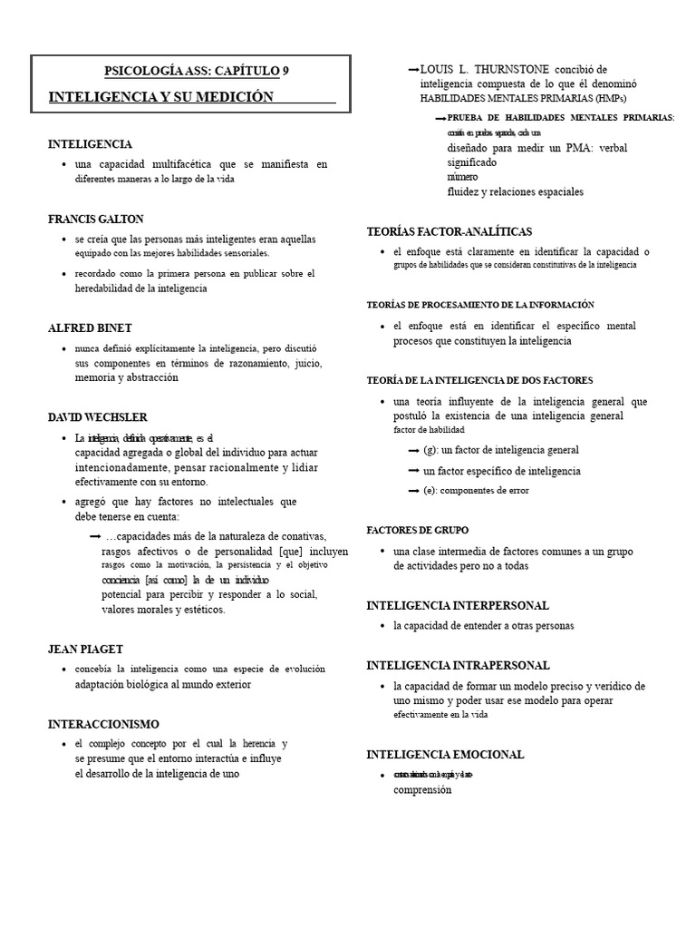 Teorías y Medición de la Inteligencia | PDF | Inteligencia | Cociente ...