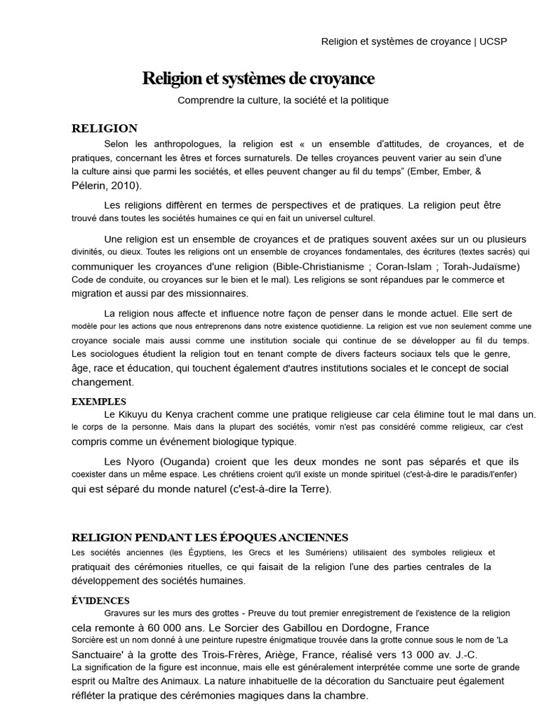 Religion Et Système de Croyance - UCSP-11 | PDF | Divinités | Dieu