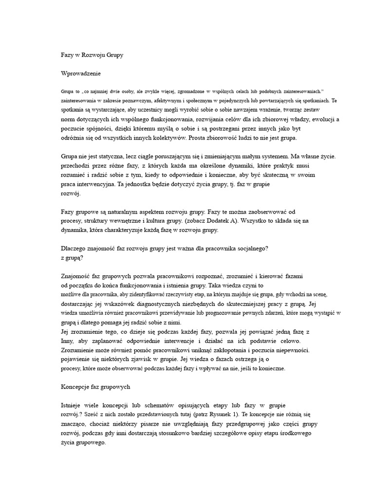 Fazy Rozwoju Grupy | PDF