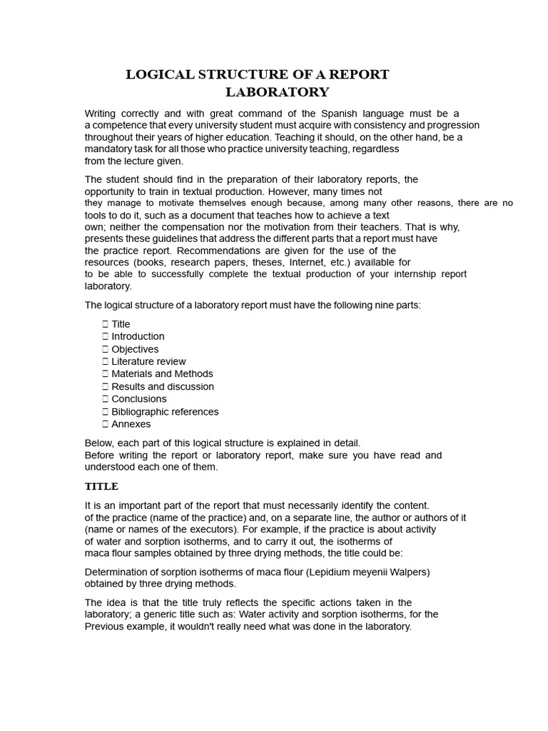 Laboratory Report Structure Guide | PDF | Methodology | Experiment