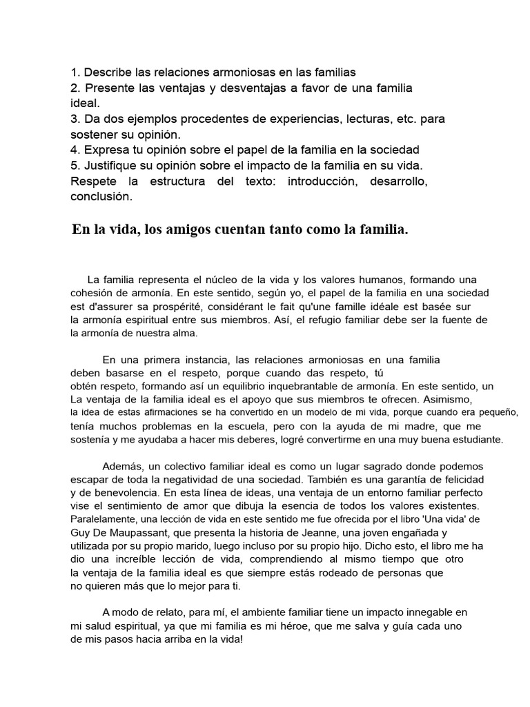 Importancia de la familia en la sociedad | PDF