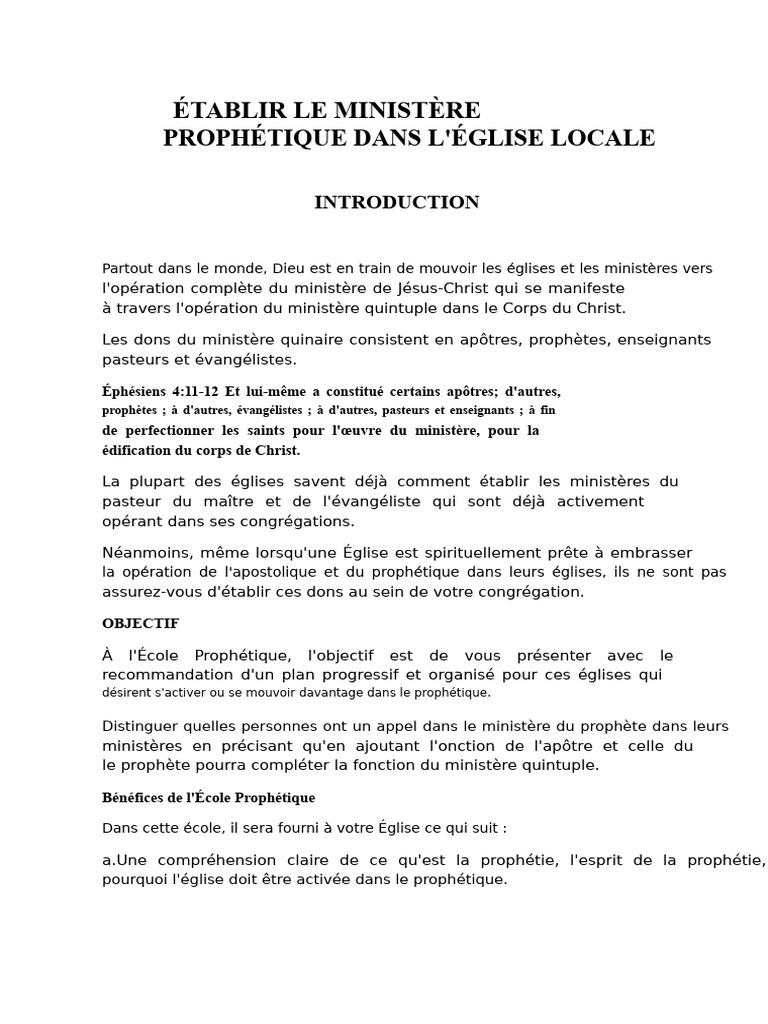 1-tablir-le-minist-re-proph-tique-dans-l-glise-locale-pdf