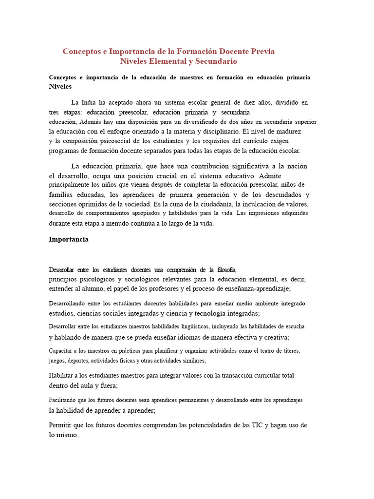 Formación Docente en Educación Primaria | PDF | Plan de estudios ...