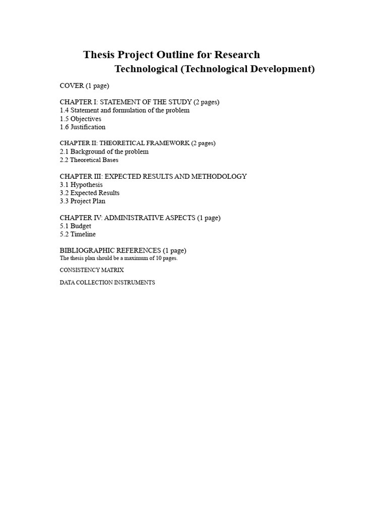 Technological Thesis Scheme | PDF | Methodology | Hypothesis