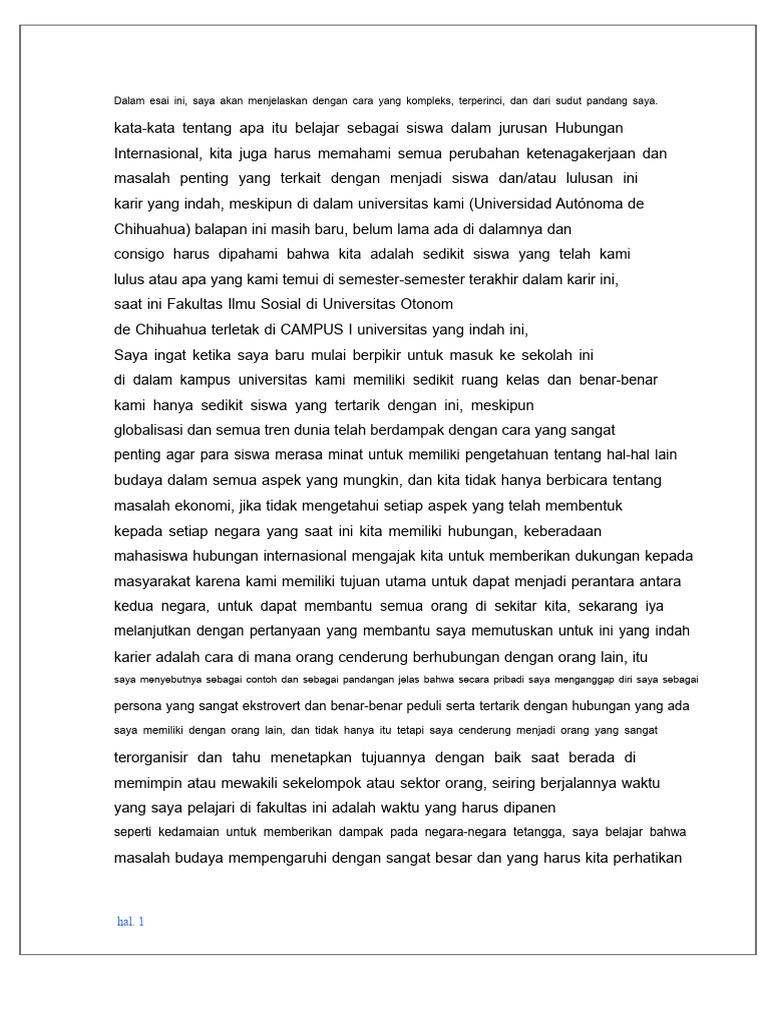 Esai Hubungan Internasional Uach | PDF