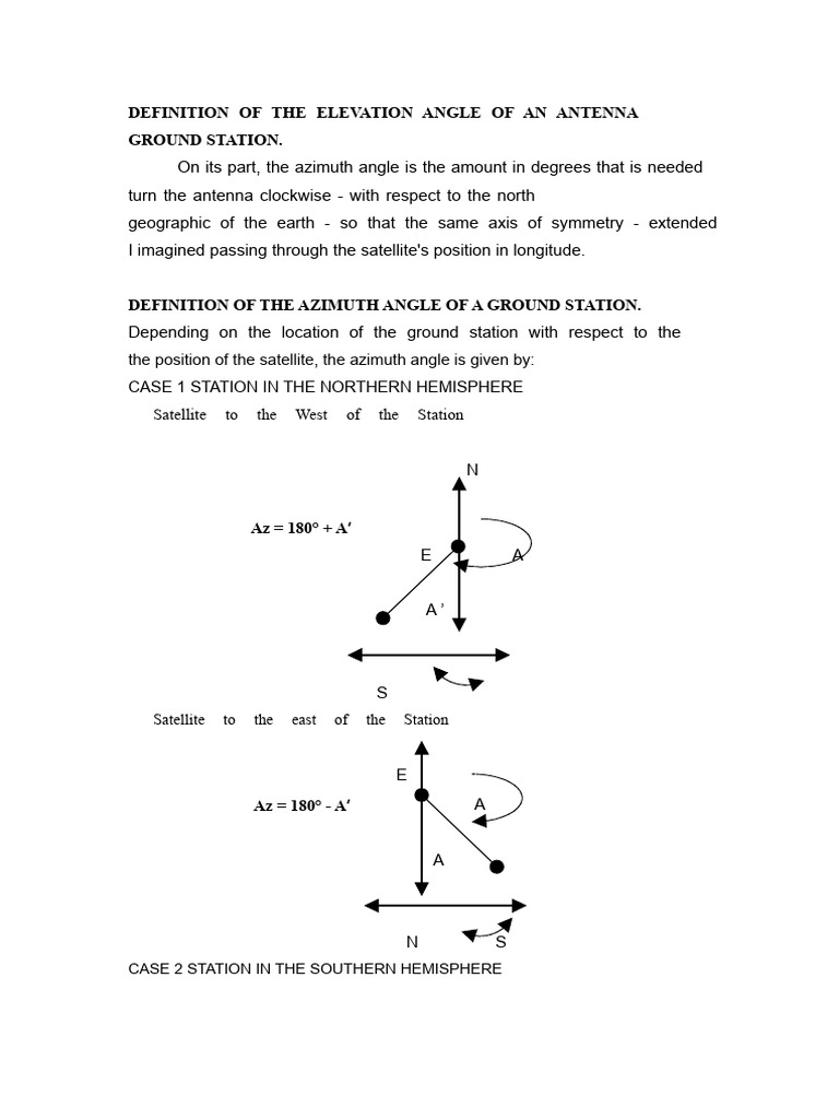 Azimuth and Elevation Angles Explained | PDF | Angle | Azimuth