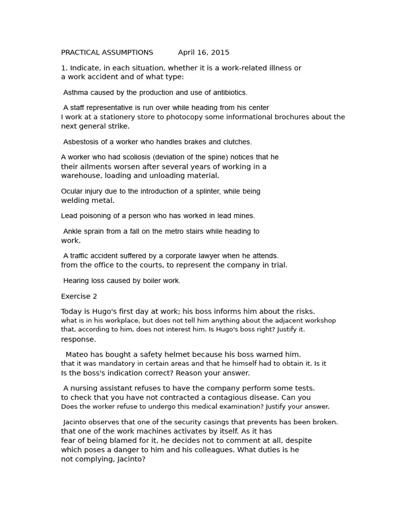 Practical Assumptions Fol | PDF