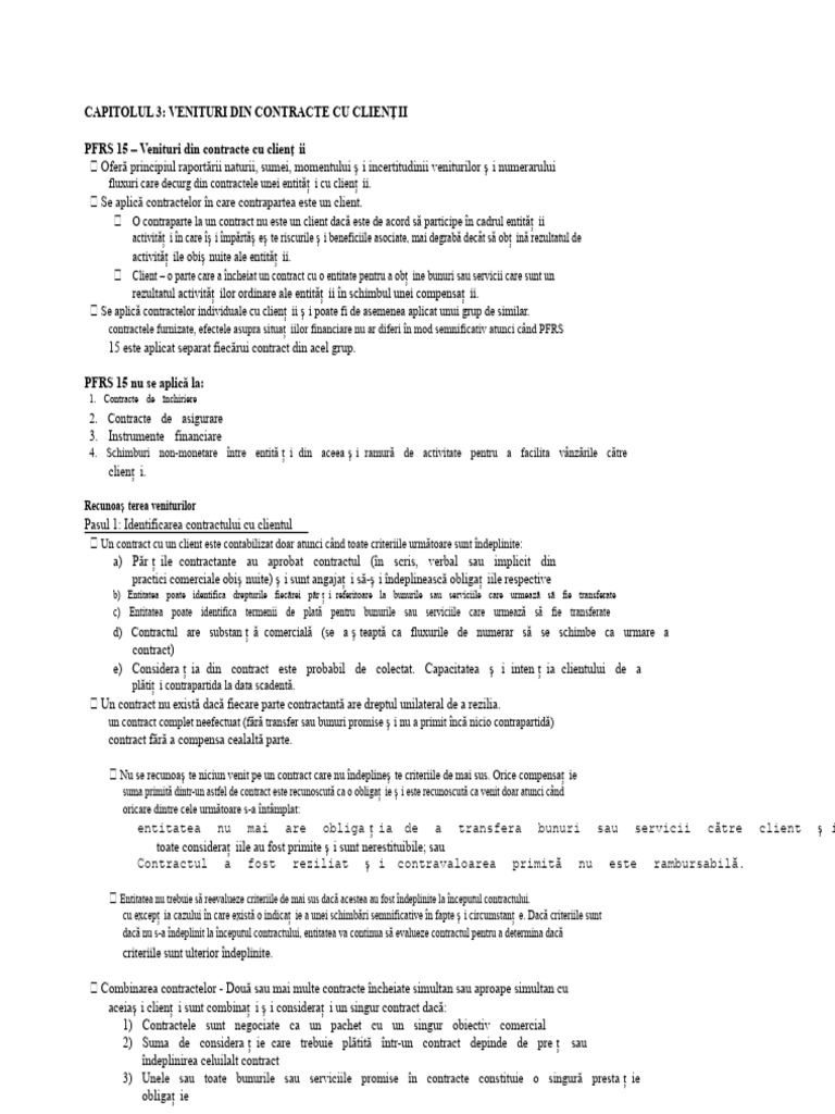 Capitolul 3 Venituri Din Contractele Cu Clienții | PDF