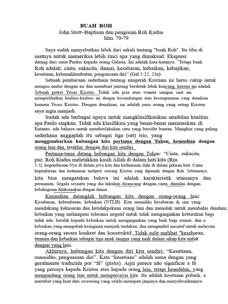 Memahami Buah Roh dalam Kekristenan | PDF