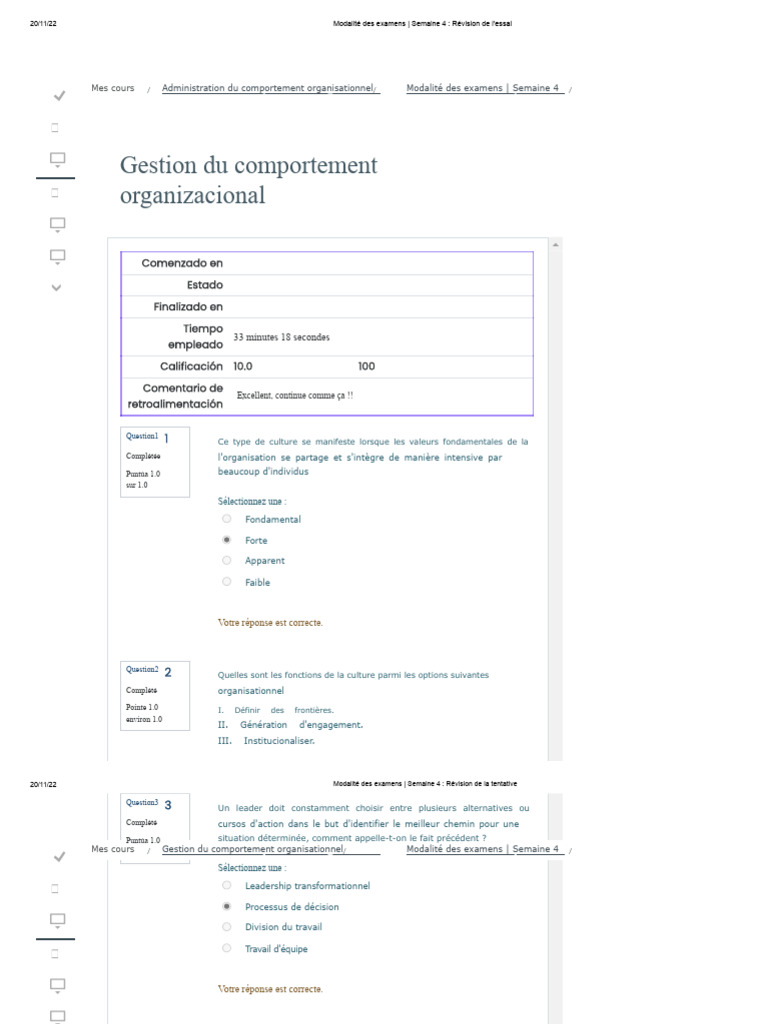 Modalité des examens Semaine 4 : Révision | PDF | Direction ...