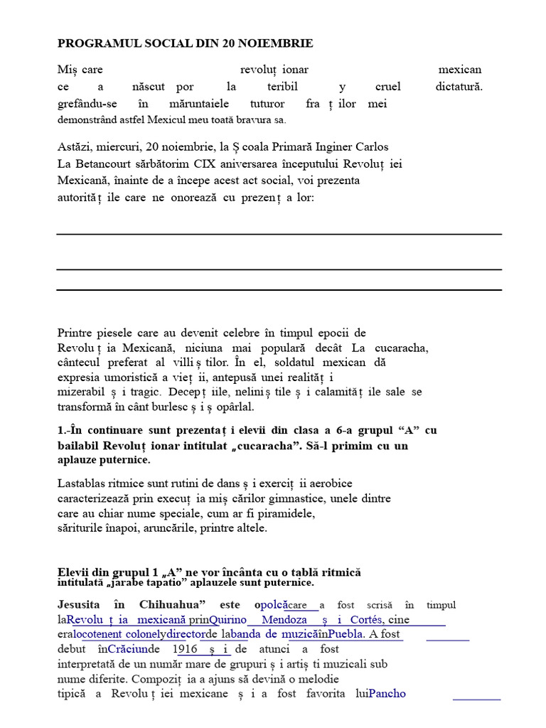 Programul Din 20 Noiembrie | PDF