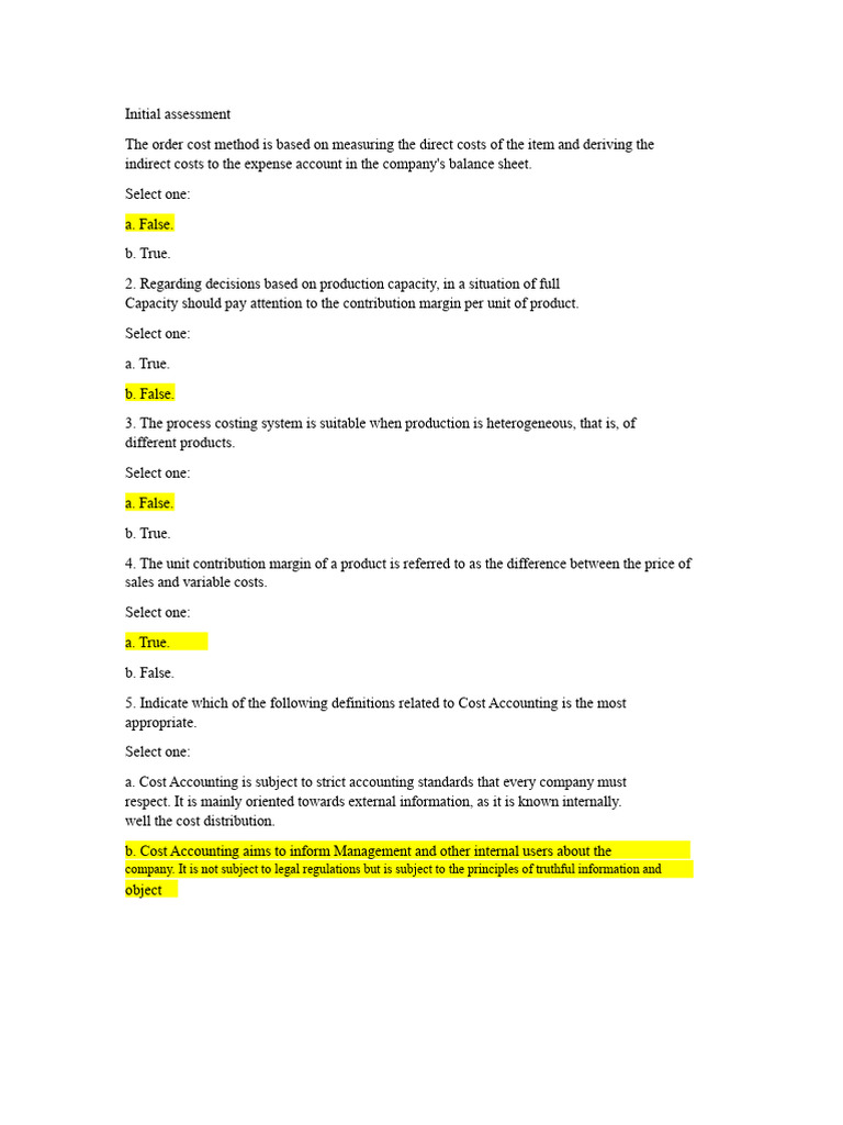 Initial Assessment | PDF