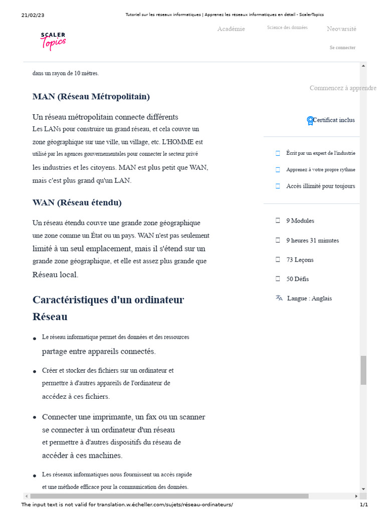 Introduction aux réseaux informatiques | PDF | Ingénierie informatique ...