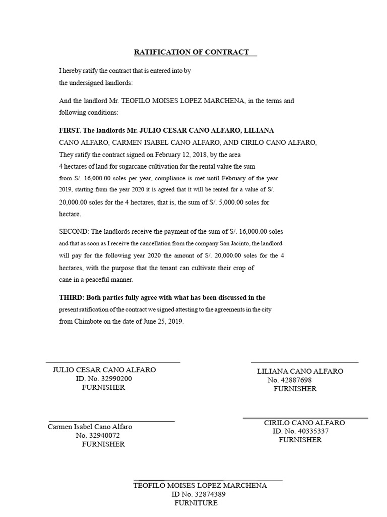 Ratification of Contract | PDF