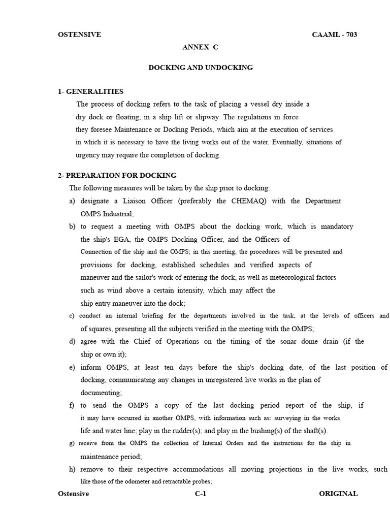 Docking and Undocking Procedures Guide | PDF | Ships | Levee