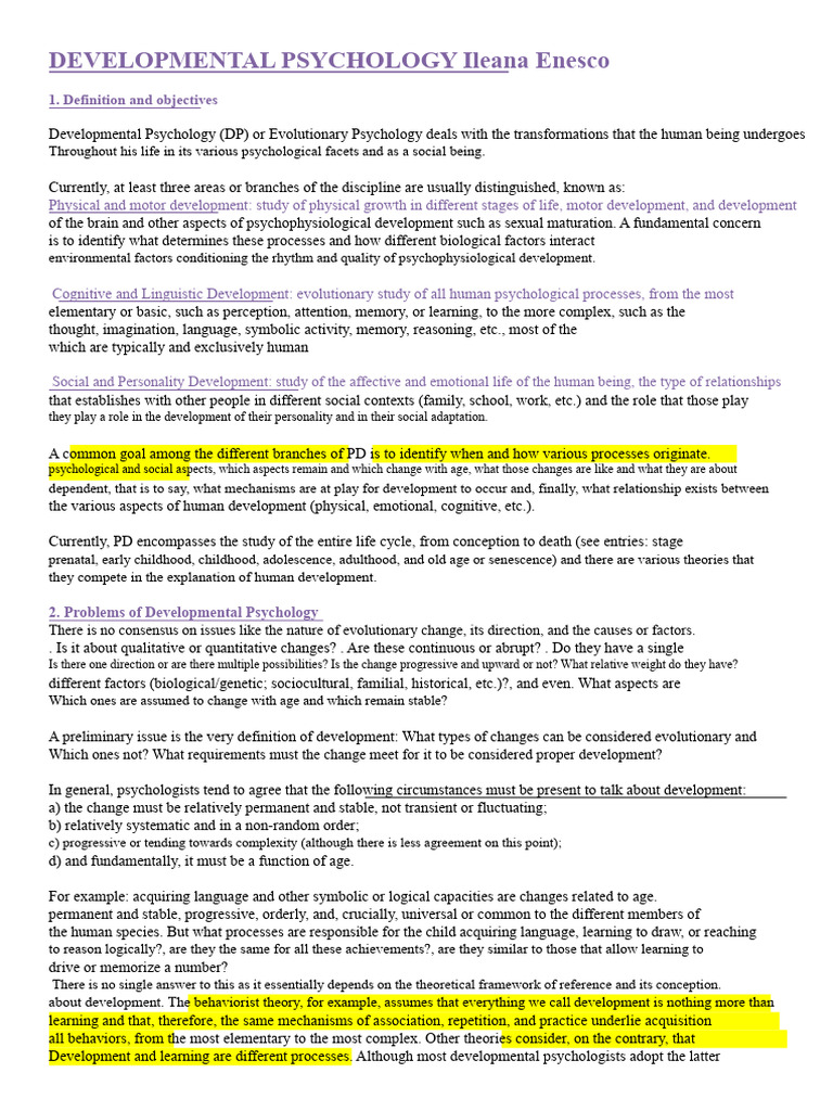 Overview of Developmental Psychology | PDF | Mind | Psychology