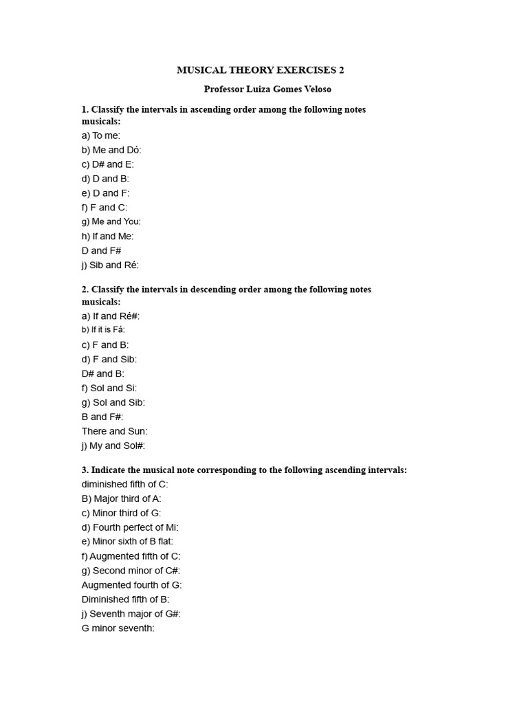 Classifying Musical Intervals | PDF | Interval (Music) | Musicology