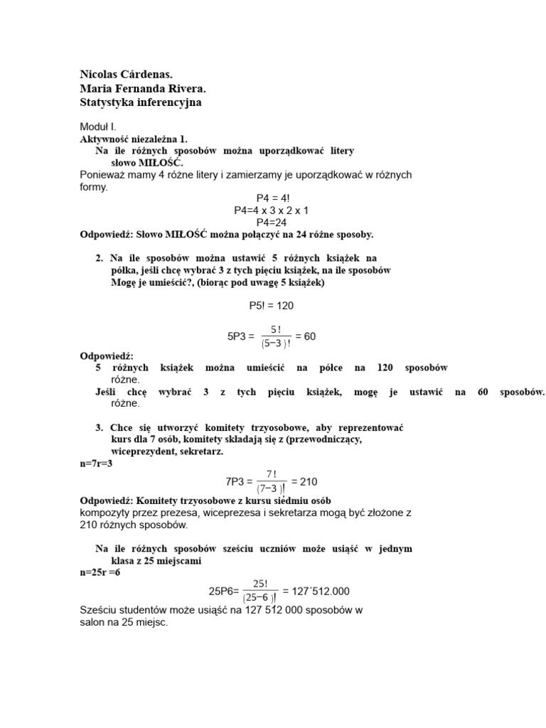 Statystyka 2 Moduł 1 | PDF