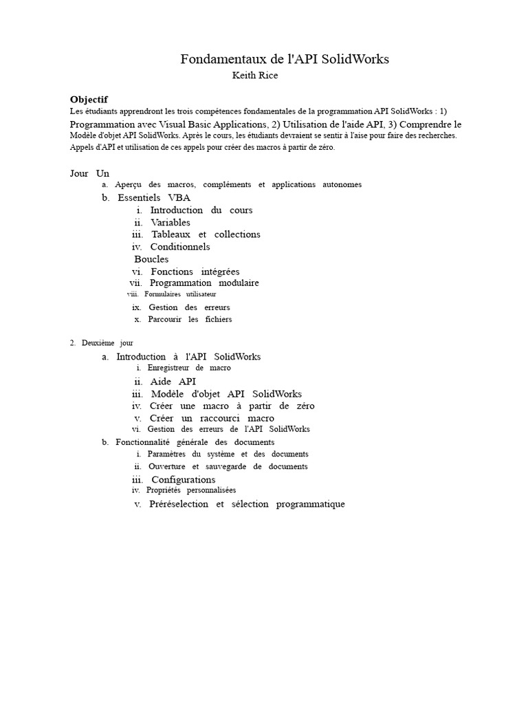 Apprendre l'API SolidWorks en VBA | PDF | Macro-définition | Visual ...