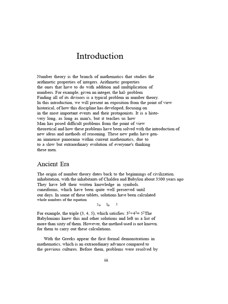 Introduction To The History of Arithmetic PDF | PDF | Number Theory ...