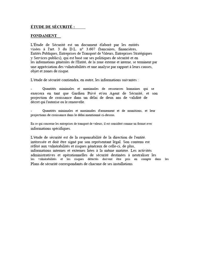 Étude de Sécurité : Analyse des Risques | PDF | Sécurité | Business