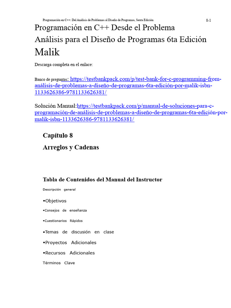 Arreglos y Cadenas en C++: Guía Completa | PDF | C ++ | Programa de ...