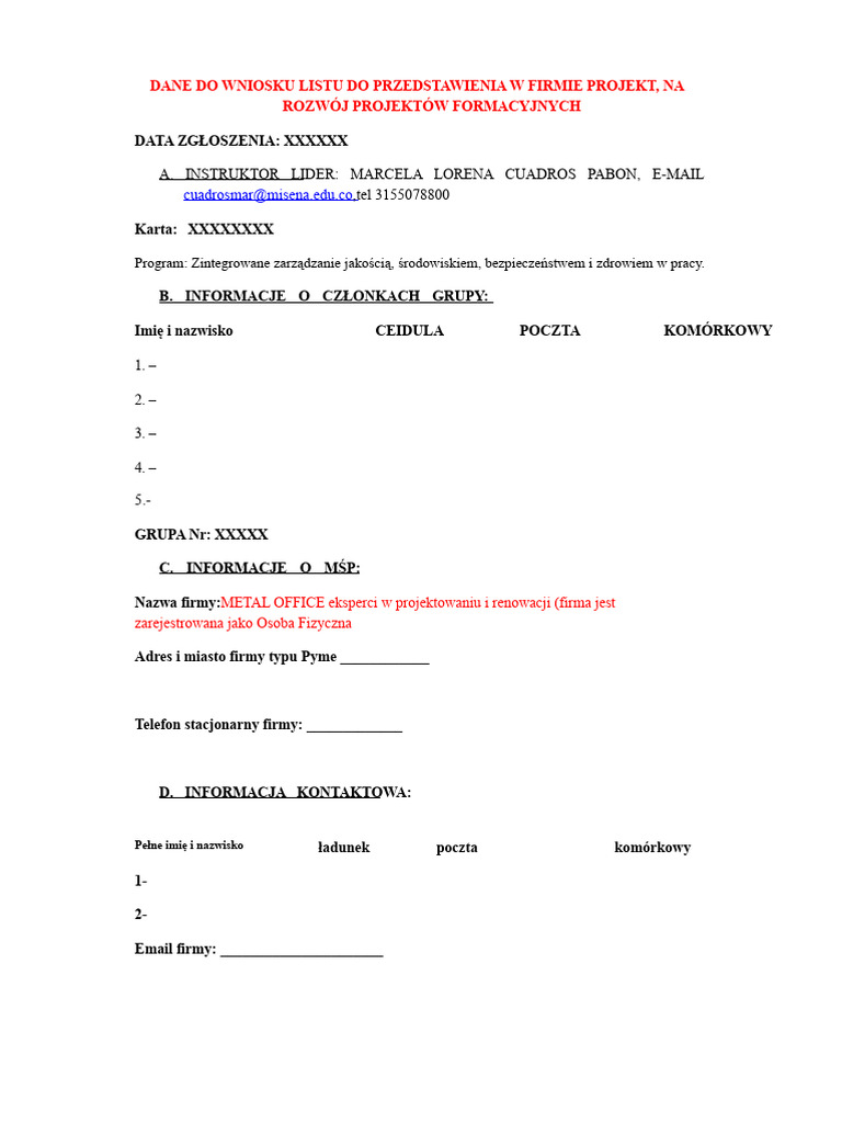 Format Listu Małej I Średniej Przedsiębiorczości | PDF