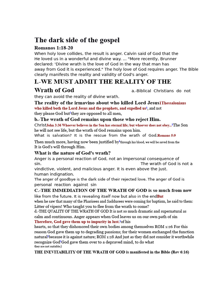 Understanding God's Wrath in the Gospel | PDF | Anger | God