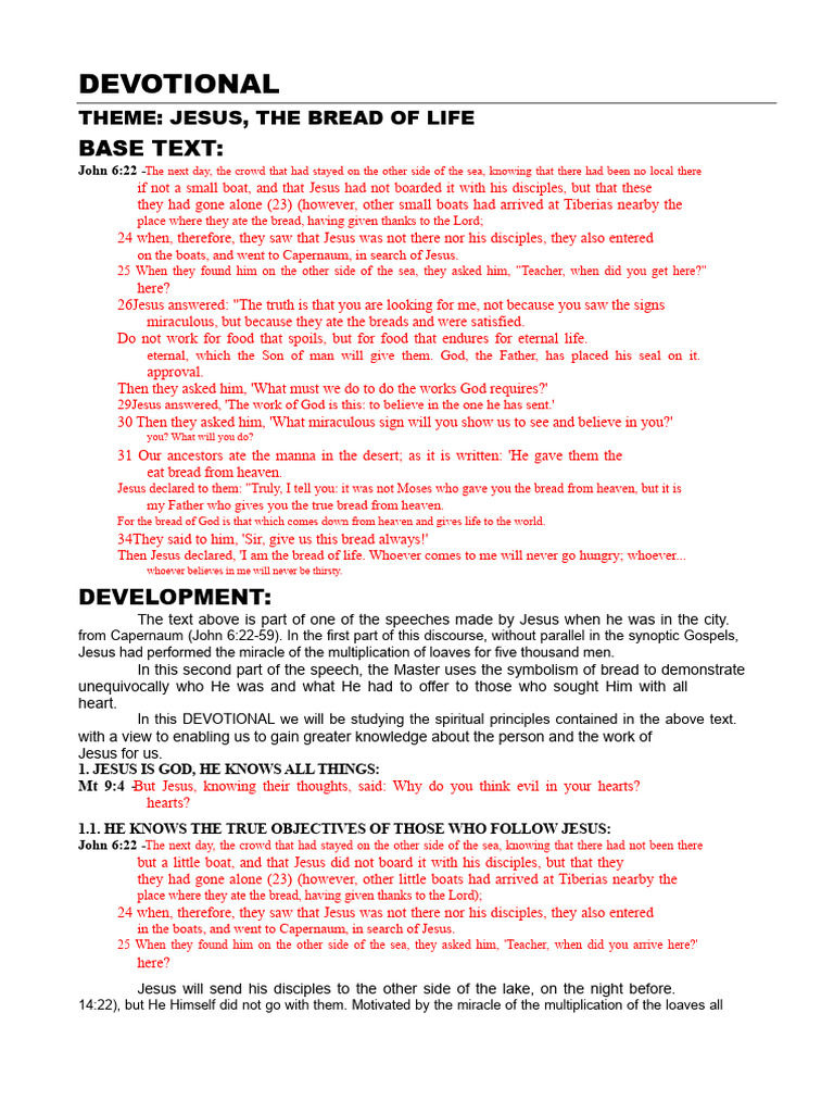 Jesus: The Bread of Life Explained | PDF | Jesus | Eternal Life ...