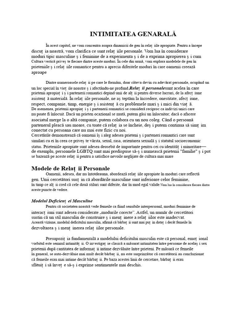 Gen A-Intimitate PDF | PDF