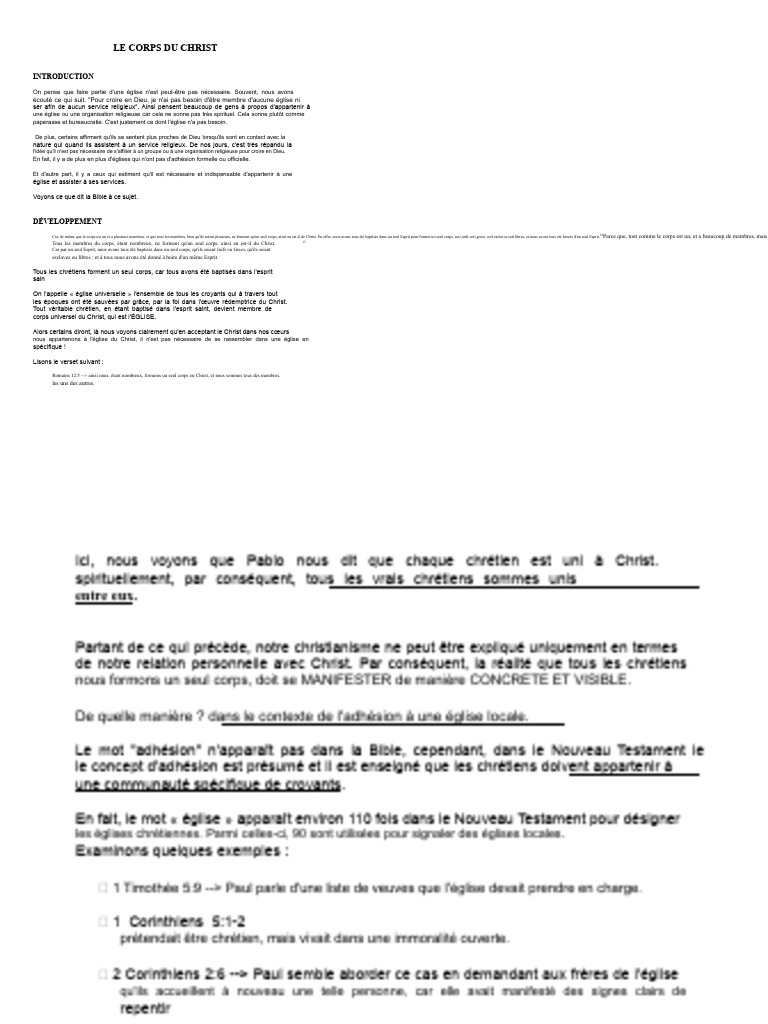 Importance de l'adhésion à l'église | PDF | Église chrétienne | Dieu