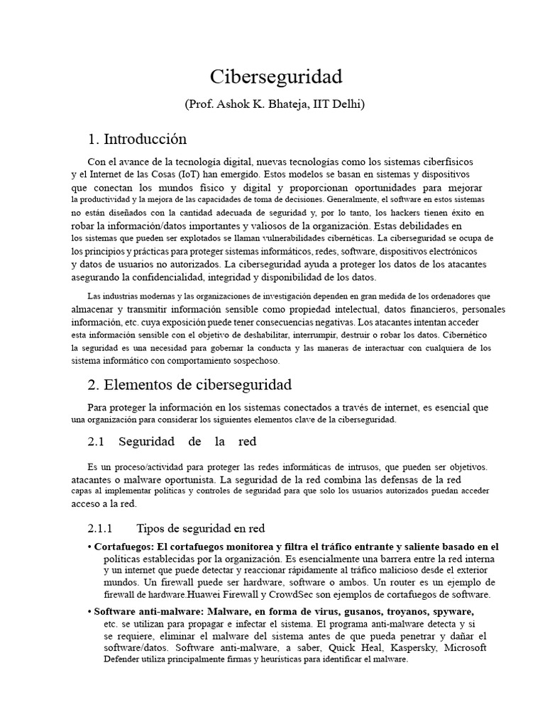Elementos Clave de la Ciberseguridad | PDF | Seguridad | La seguridad ...