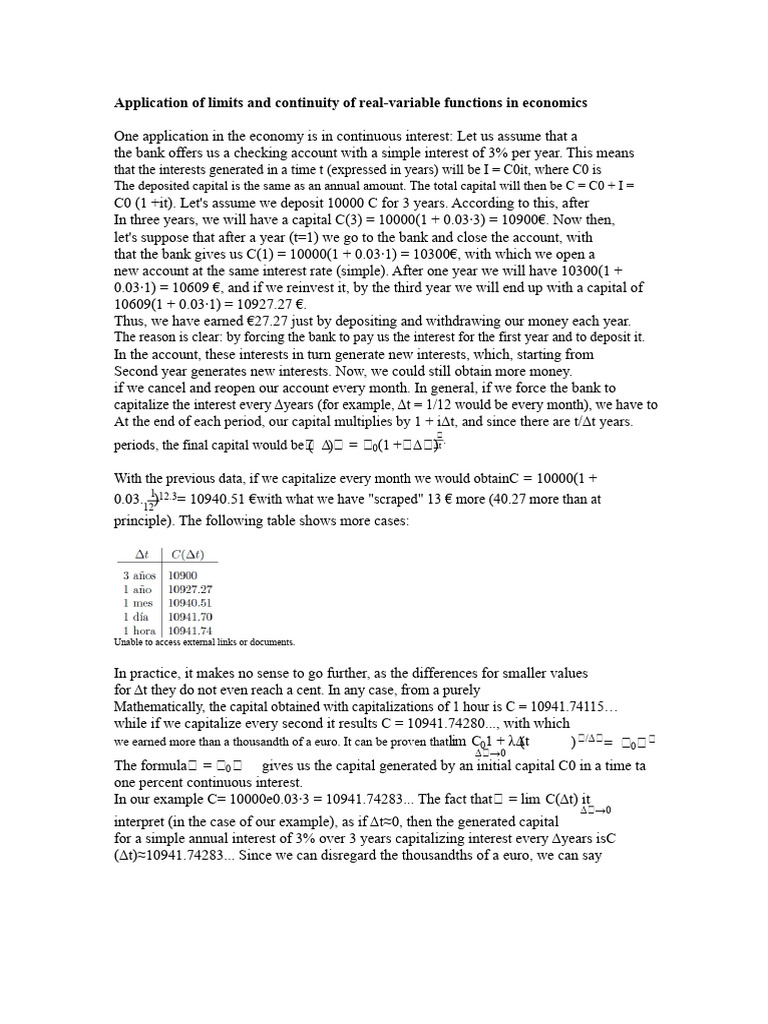 Limits and Continuity in Economics | PDF | Interest | Continuous Function