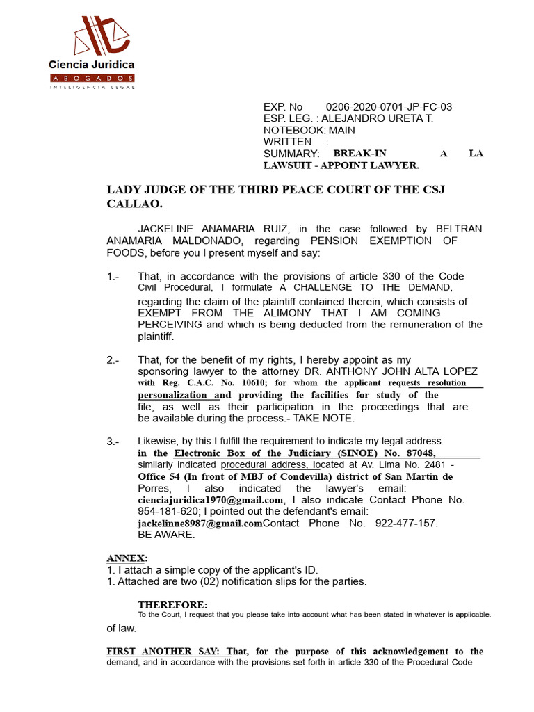 Search of The Demand - Exemption of Alimony | PDF | Public Law | Justice