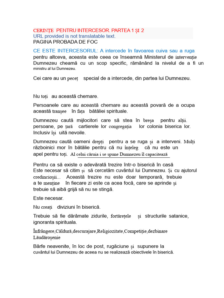 Caracteristicile Unui Intercesor | PDF