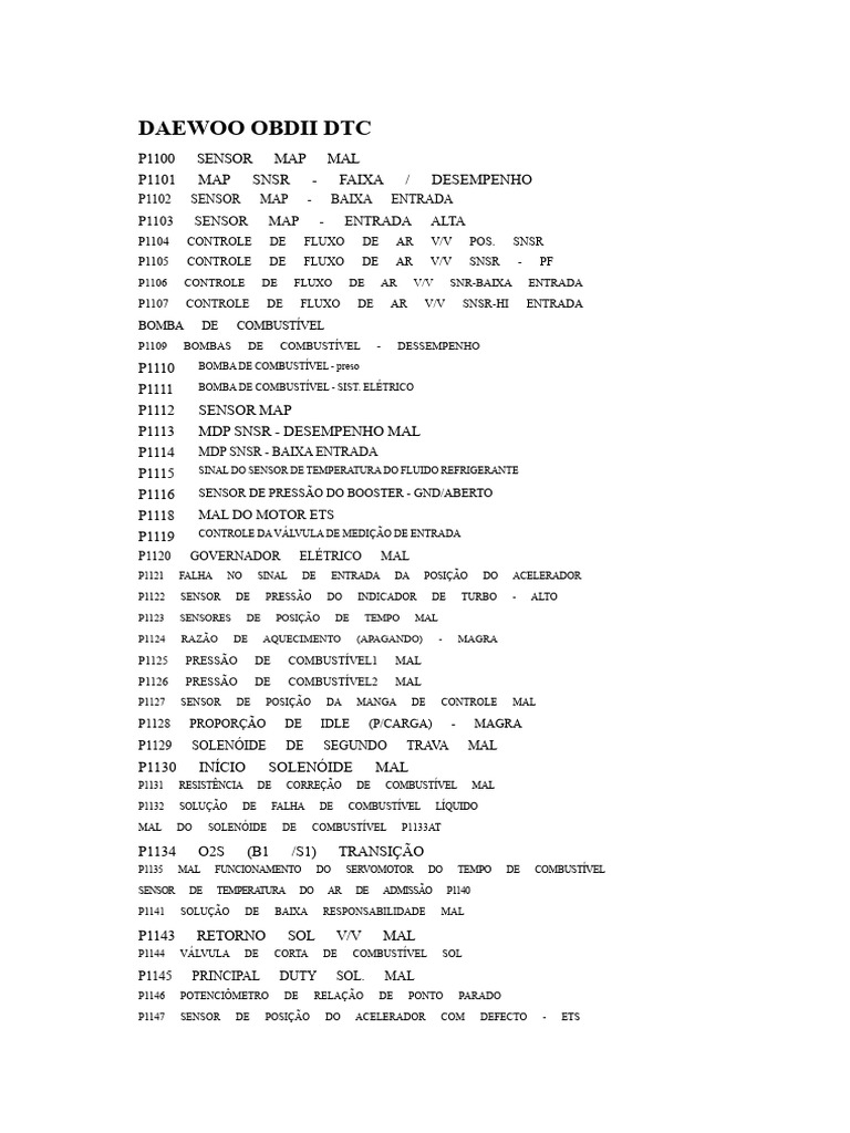 Diagnóstico OBDII Daewoo P1673 | PDF | Relé | Bomba