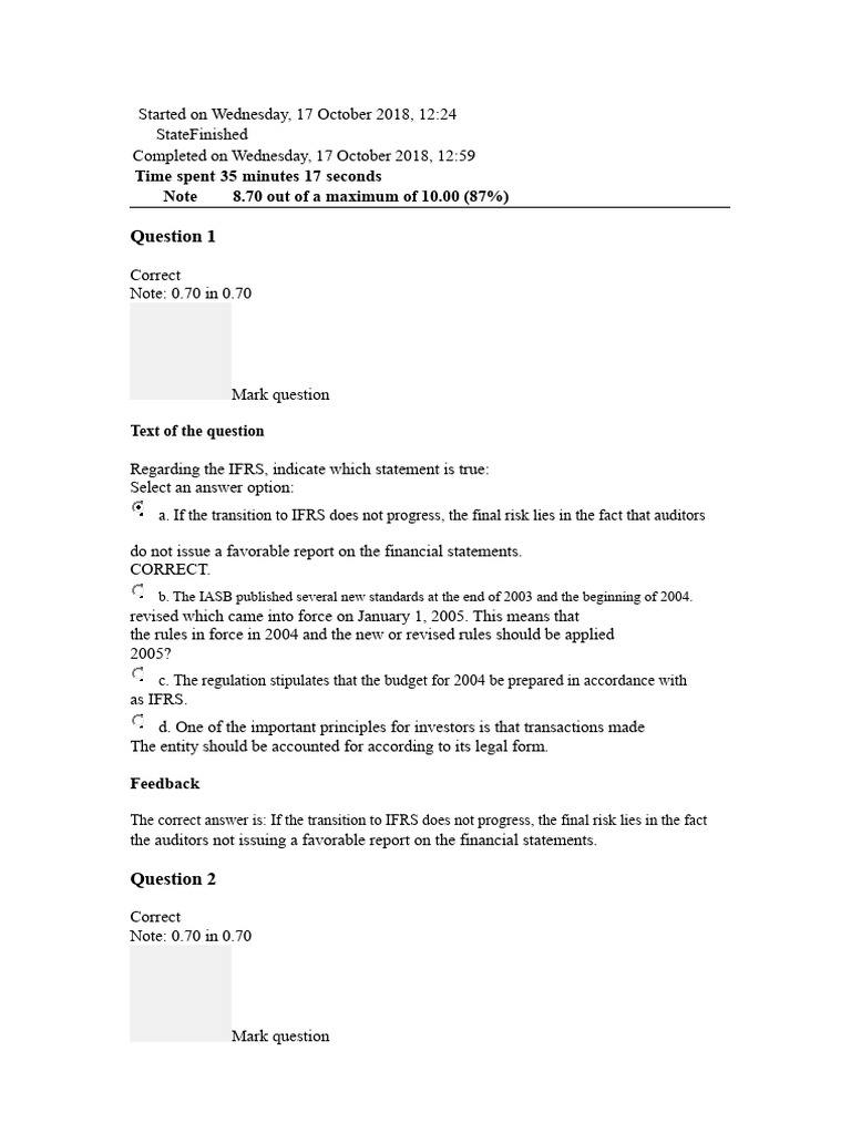 IFRS Exam Questions and Answers | PDF | International Financial ...