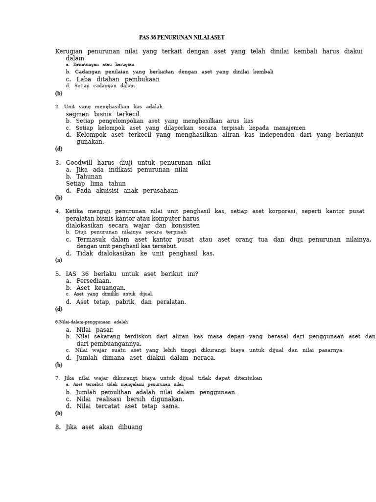 PAS - 36 - Pengurangan Nilai Aset | PDF
