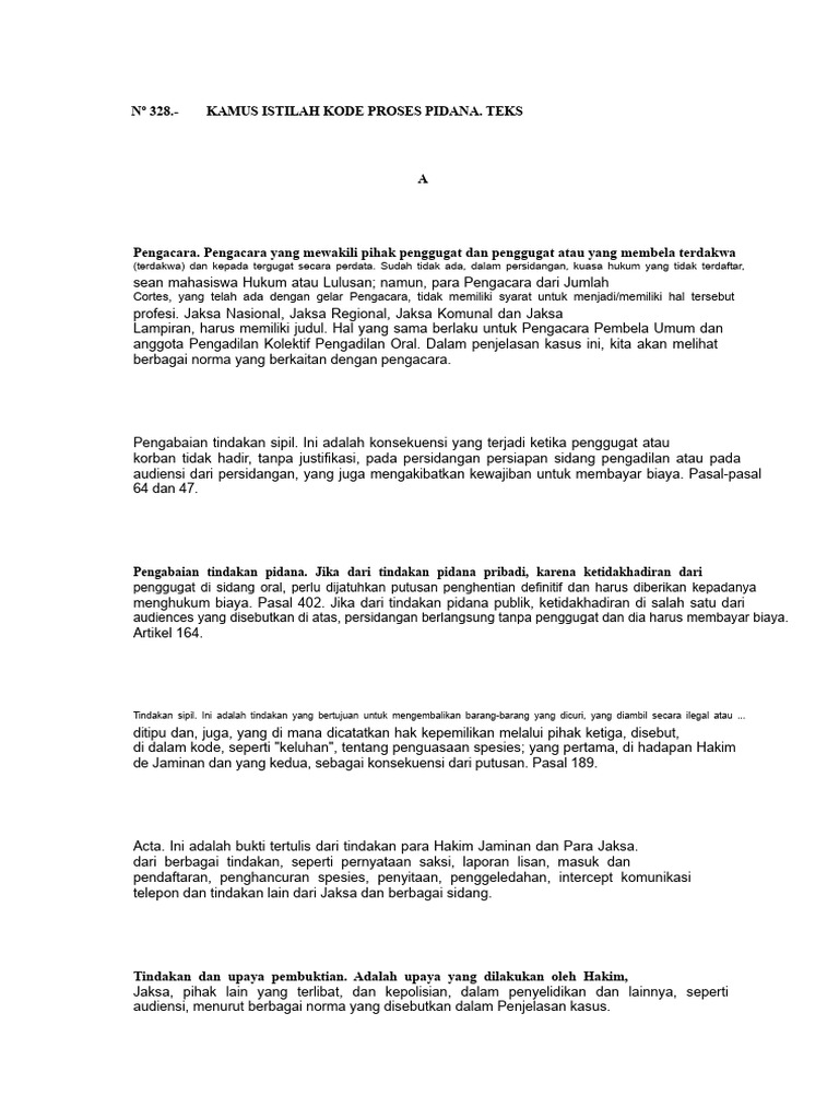 Kamus Istilah Proses Pidana Lengkap | PDF
