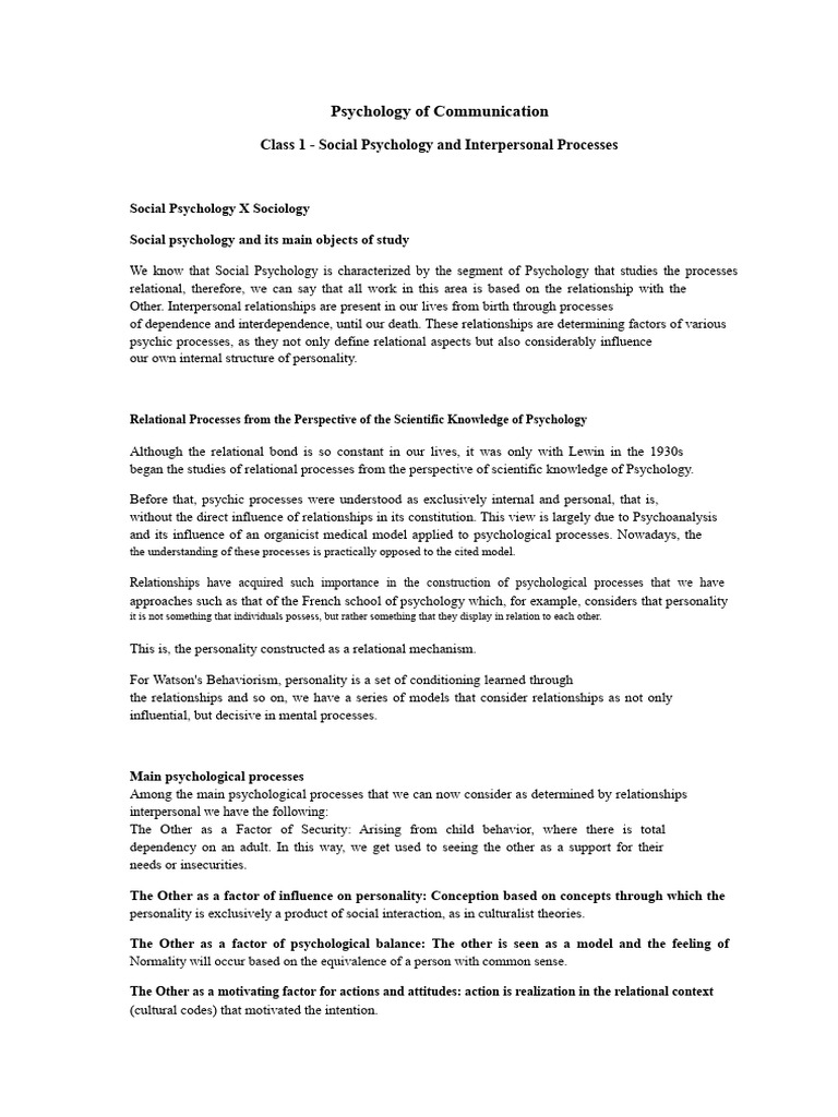 Psychology of Communication 1 | PDF | Perception | Attitude (Psychology)